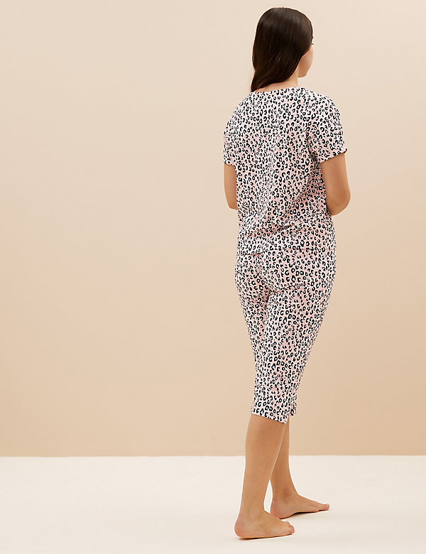 Pure Cotton Leopard Print Pyjama Set - US