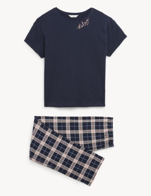 Pure Cotton Checked Pyjama Set - IL
