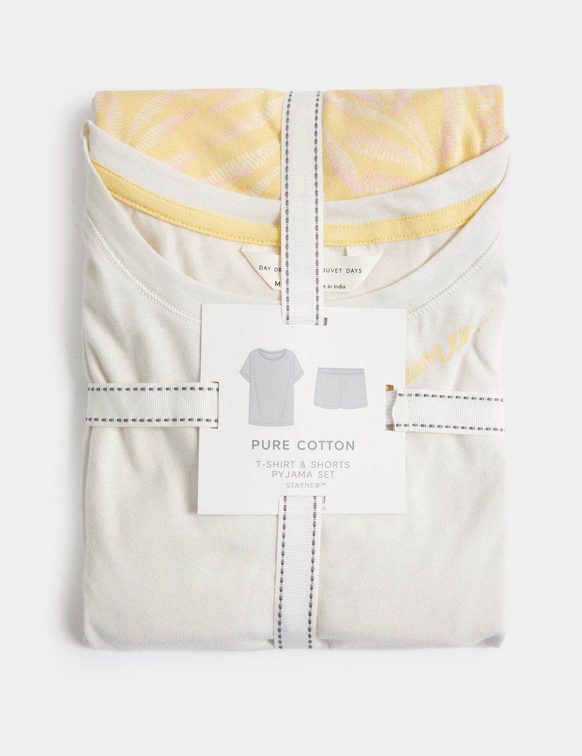 Pure Cotton Palm Print Shortie Set