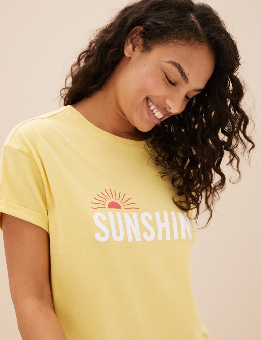 Cotton Rich Sunshine Cropped Pyjama Set image 2