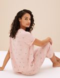 Pure Cotton Ditsy Floral Cropped Pyjama Set