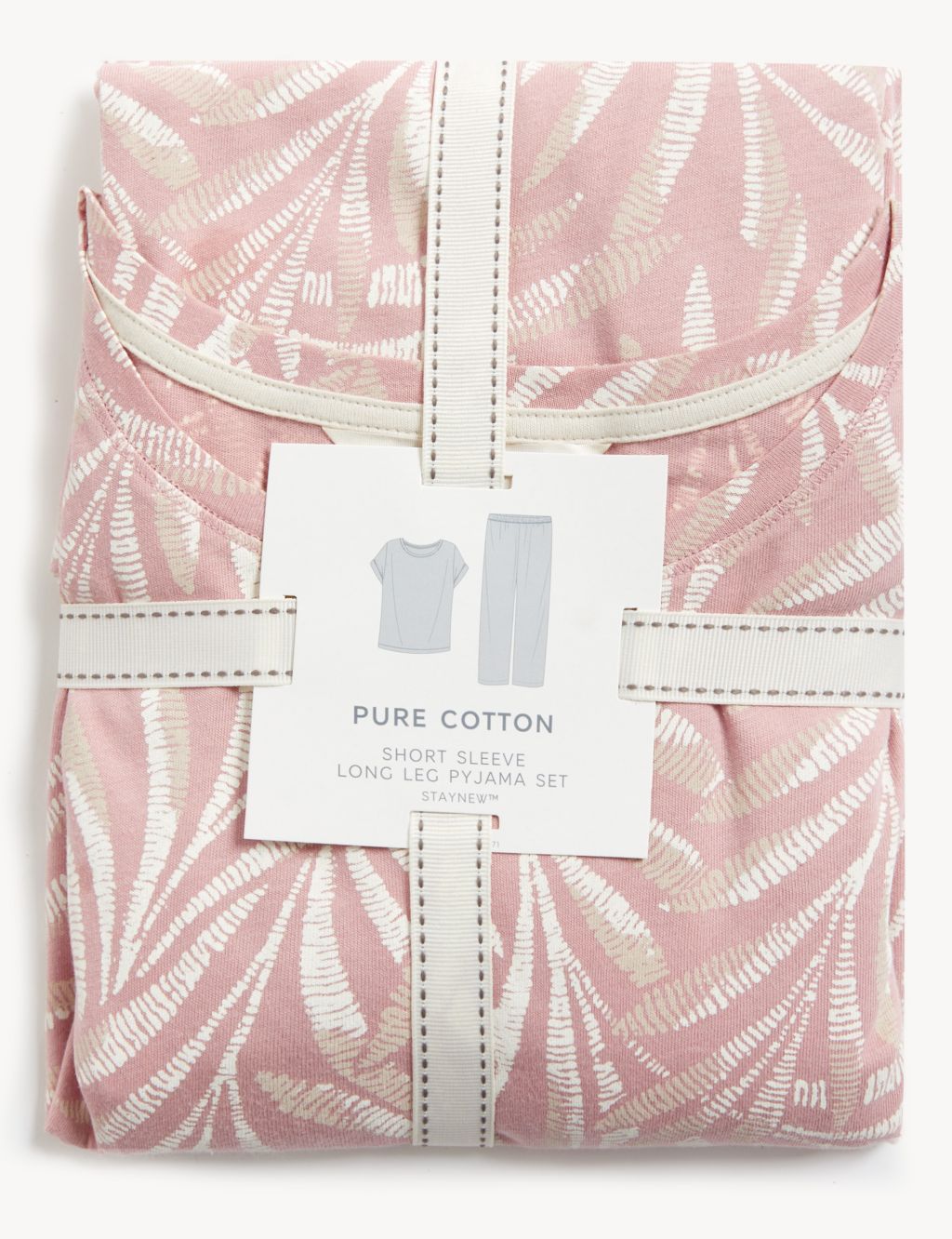 Pure Cotton Leaf Print Pyjama Set image 5