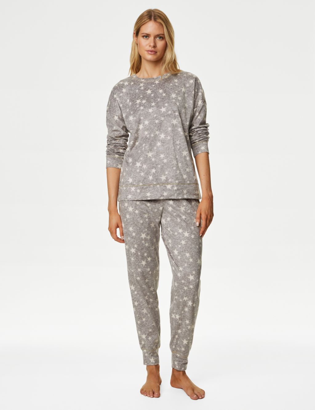 Fleece Star Print Pyjama Set image 1