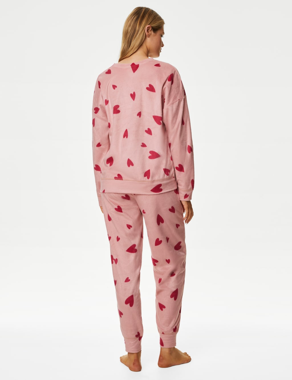 Fleece Heart Print Pyjama Set image 4