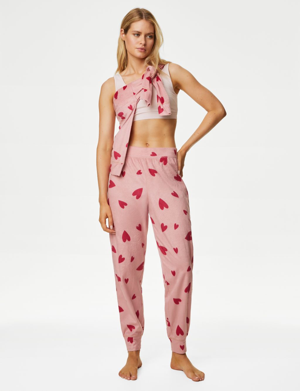 Fleece Heart Print Pyjama Set image 6