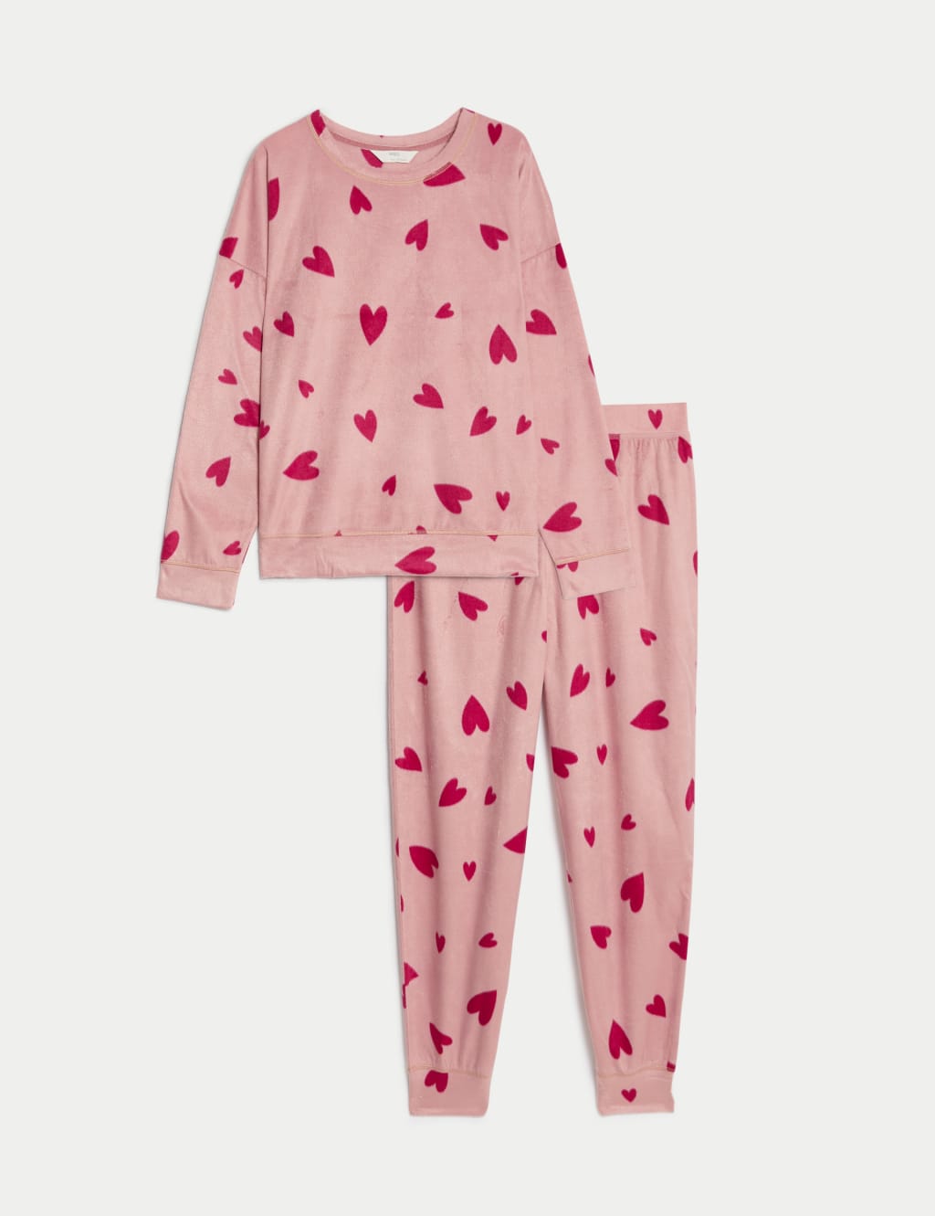 Fleece Heart Print Pyjama Set image 2