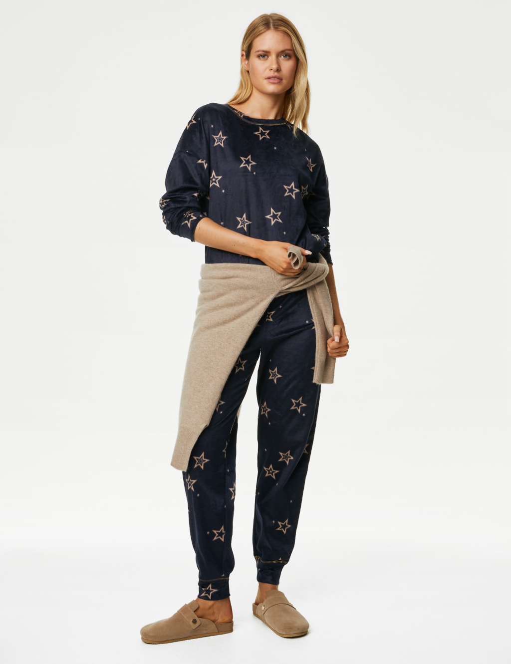 Fleece Star Print Pyjama Set image 1