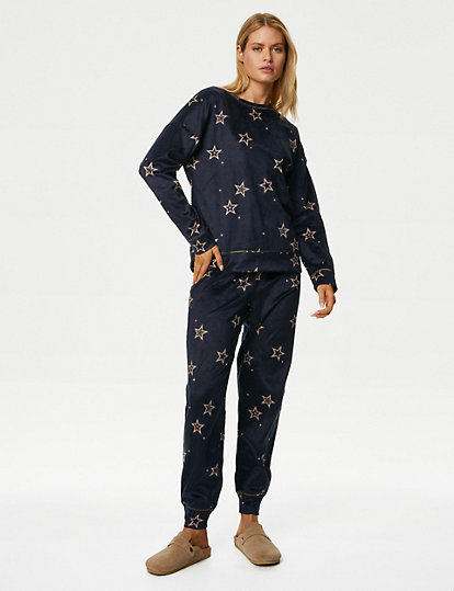 Fleece Star Print Pyjama Set