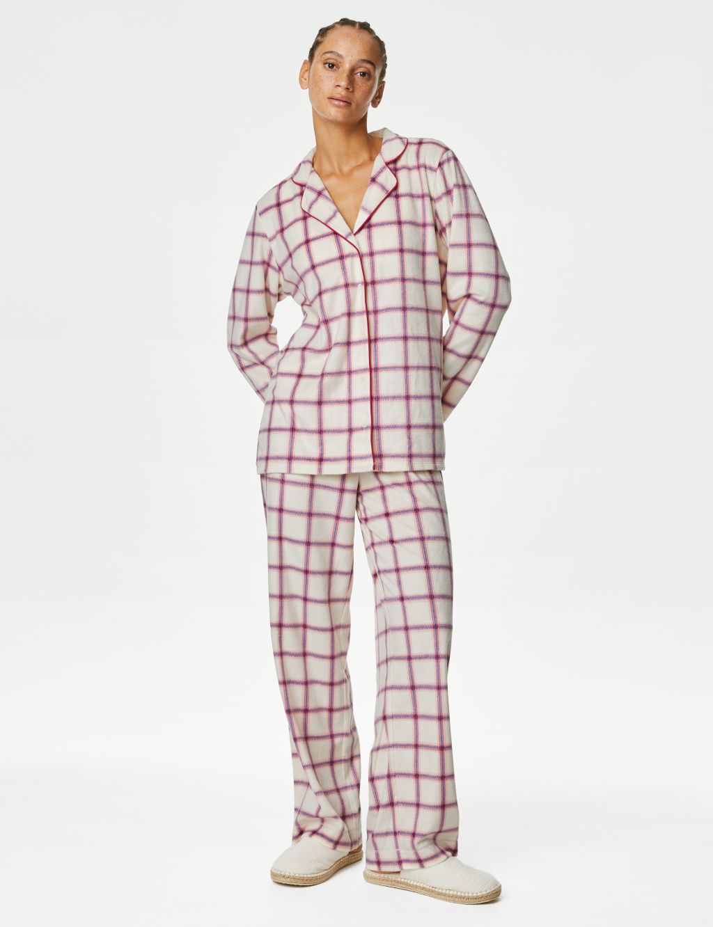 Fleece Checked Pyjama Set image 4