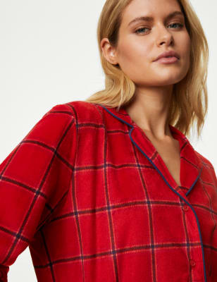 Fleece Checked Pyjama Set - NO