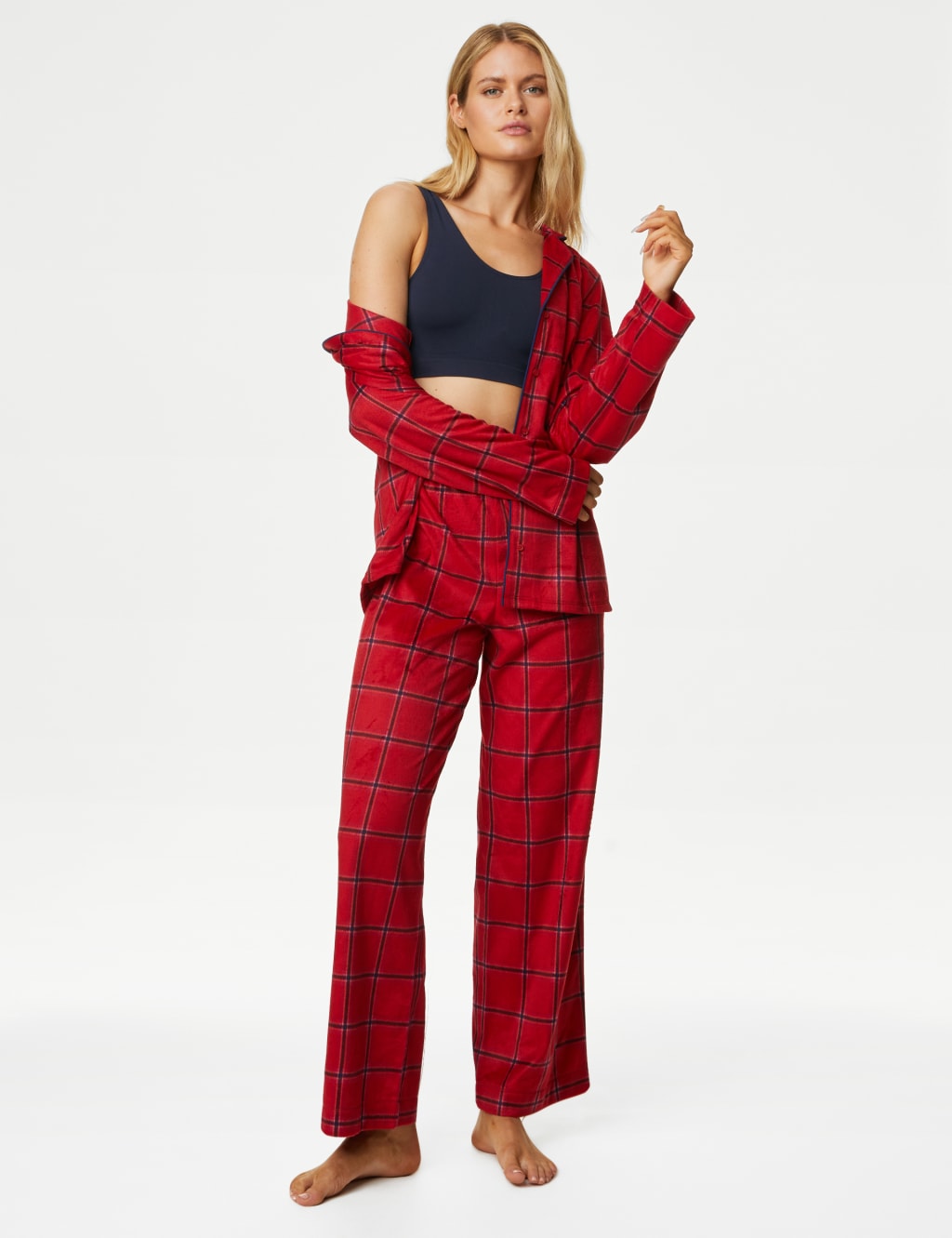 Fleece Checked Pyjama Set image 3