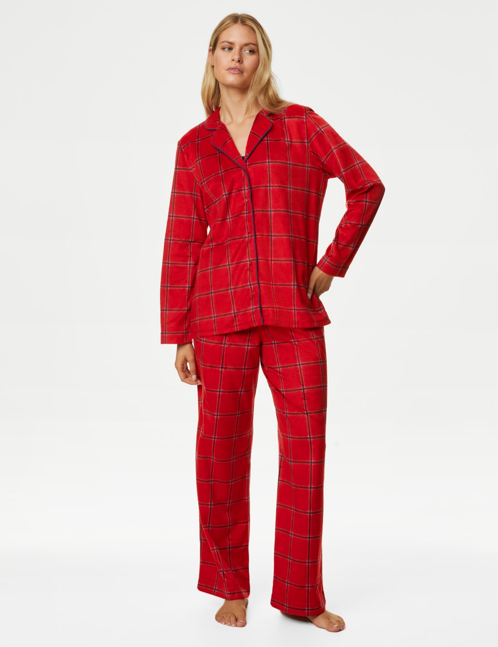 Fleece Checked Pyjama Set image 4