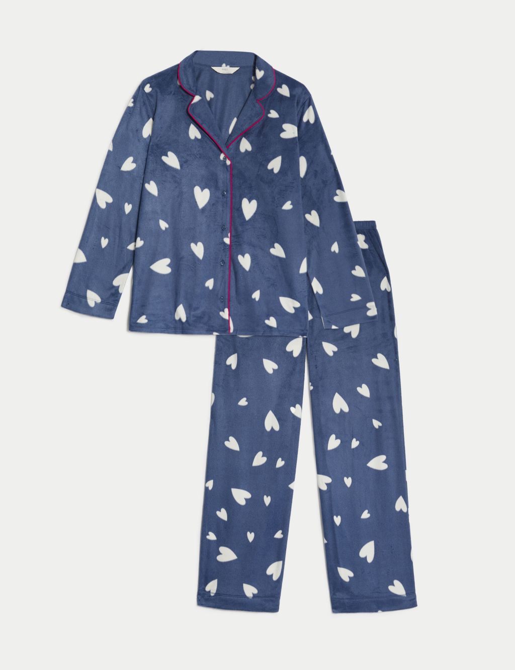 Fleece Heart Print Pyjama Set image 2