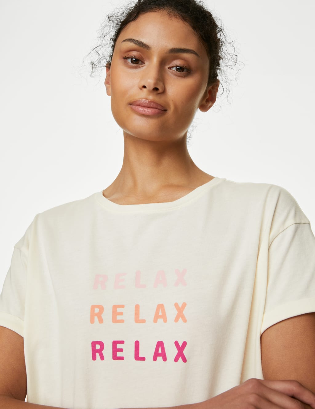 Cotton Rich Relax Slogan Pyjama Set image 3