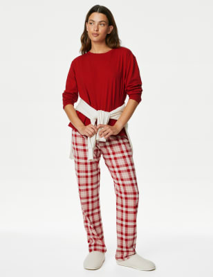 Pure Cotton Checked Pyjama Set M S CZ