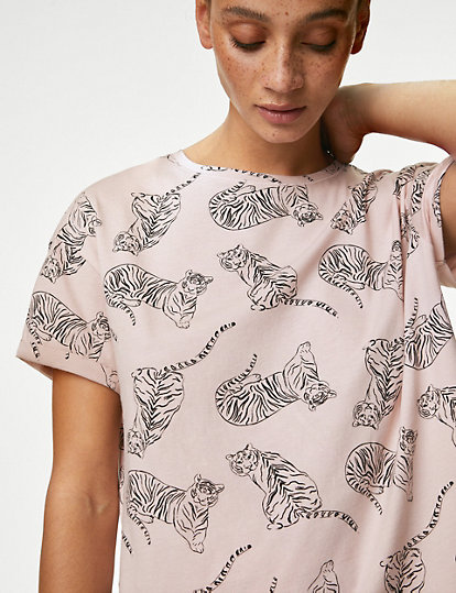 Pure Cotton Tiger Print Pyjama Set