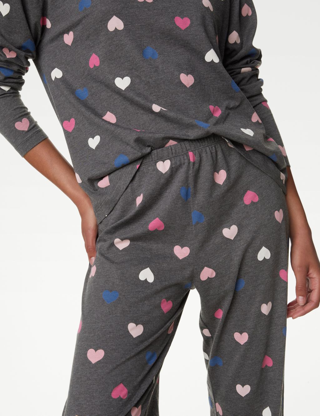 Cotton Rich Heart Print Pyjama Set image 5