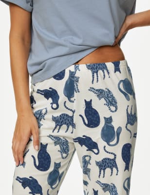 Pure Cotton Cat Print Pyjama Set