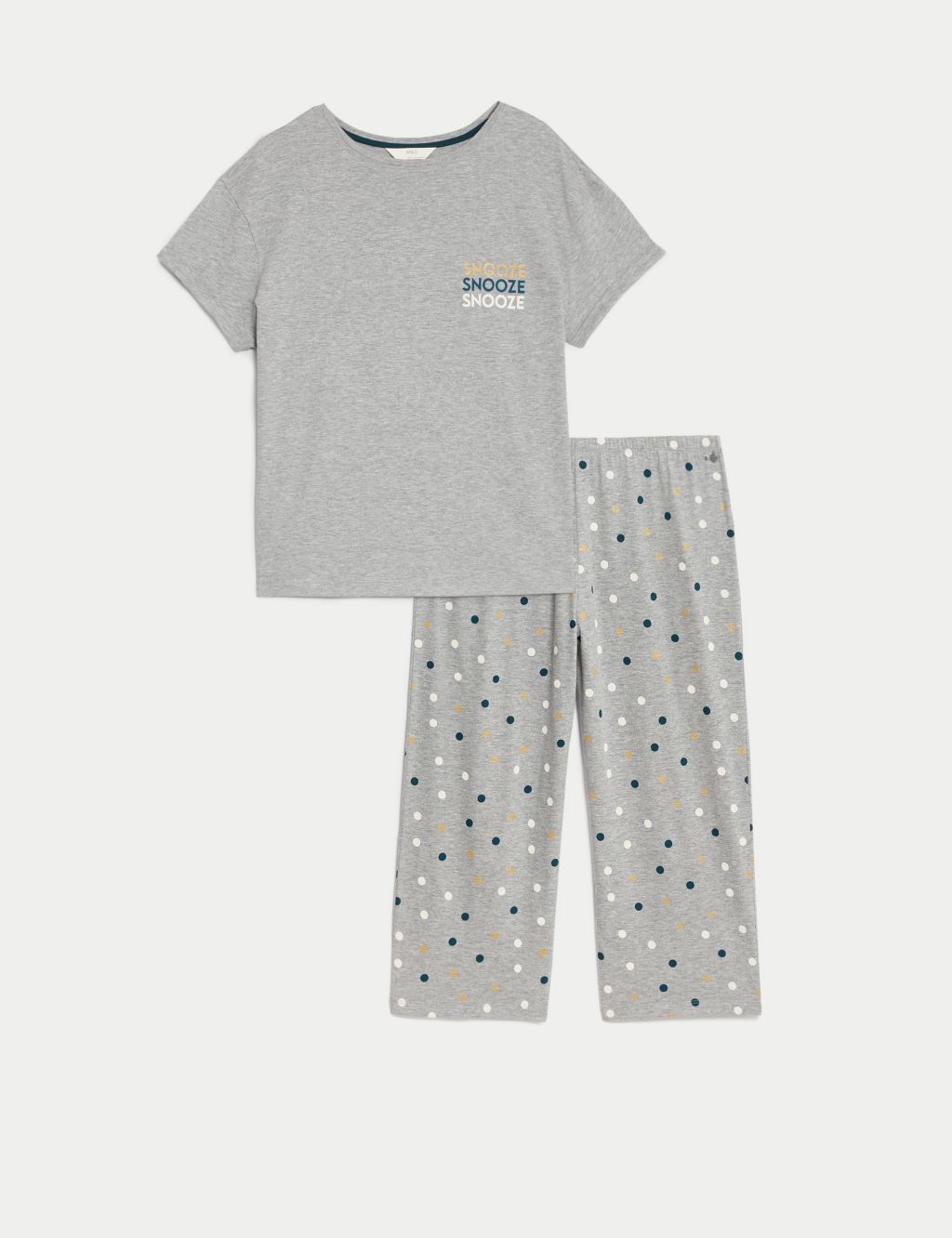 Cotton Rich Polka Dot Cropped Pyjama Set image 2