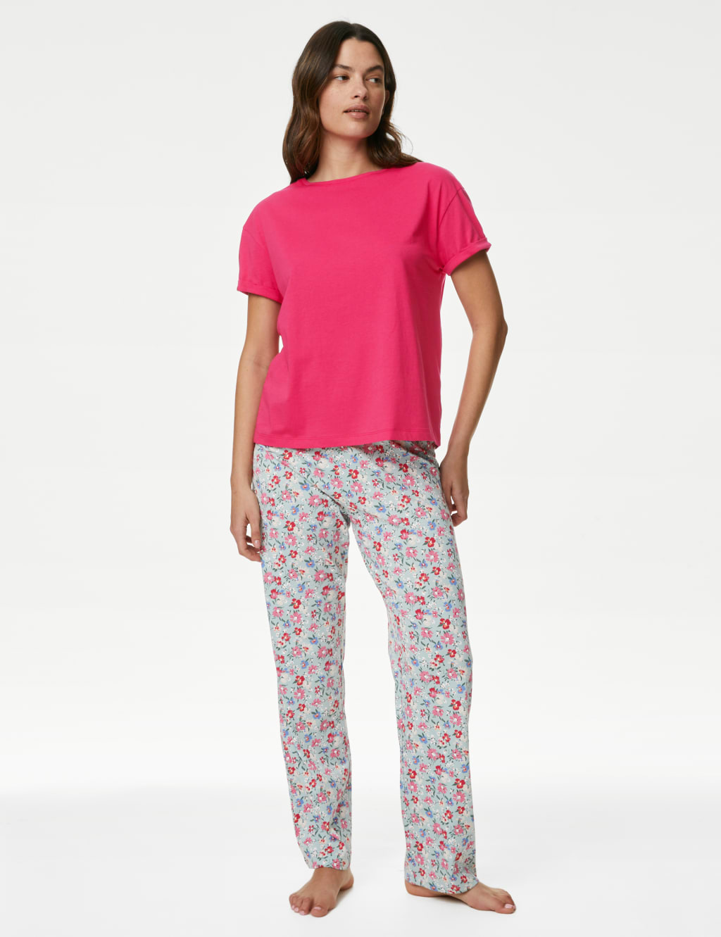 Pure Cotton Floral Print Pyjama Set image 1