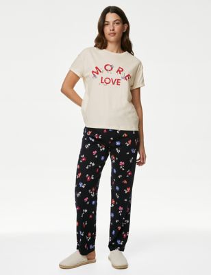 Pure Cotton Floral Print Pyjama Set - AL