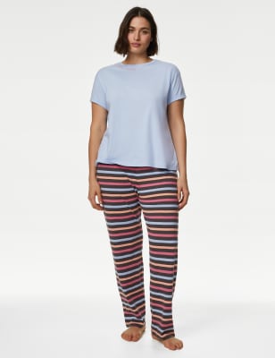 Cotton Pinstripe Pajama Pants