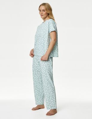 

Womens M&S Collection Pure Cotton Pyjama Set - Dusted Mint, Dusted Mint