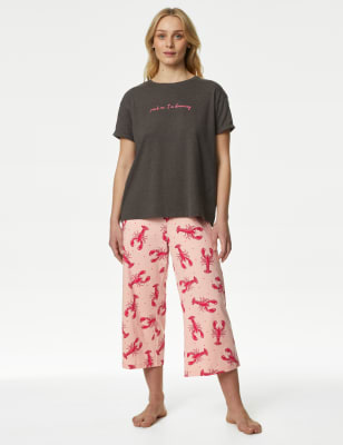 Cotton Rich Crop Leg Pyjama Set