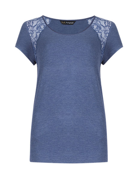 Short Sleeve Lace Pyjama Top | Rosie for Autograph | M&S
