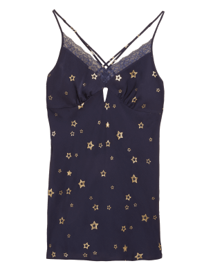 

Womens Boutique Dream Satin™ - Trägerhemd mit Sternmuster - Navy Mix, Navy Mix