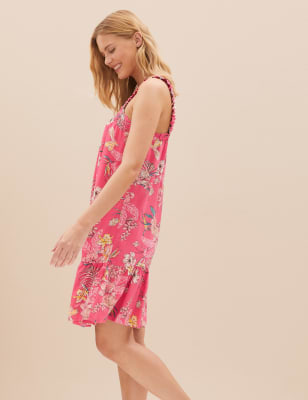 

Womens M&S Collection Floral Short Chemise - Pink Mix, Pink Mix