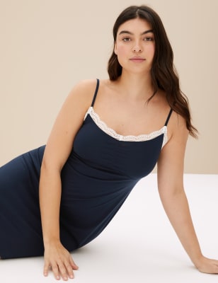 

M&S Collection Camisón con ribete de encajeWomens - Navy, Navy