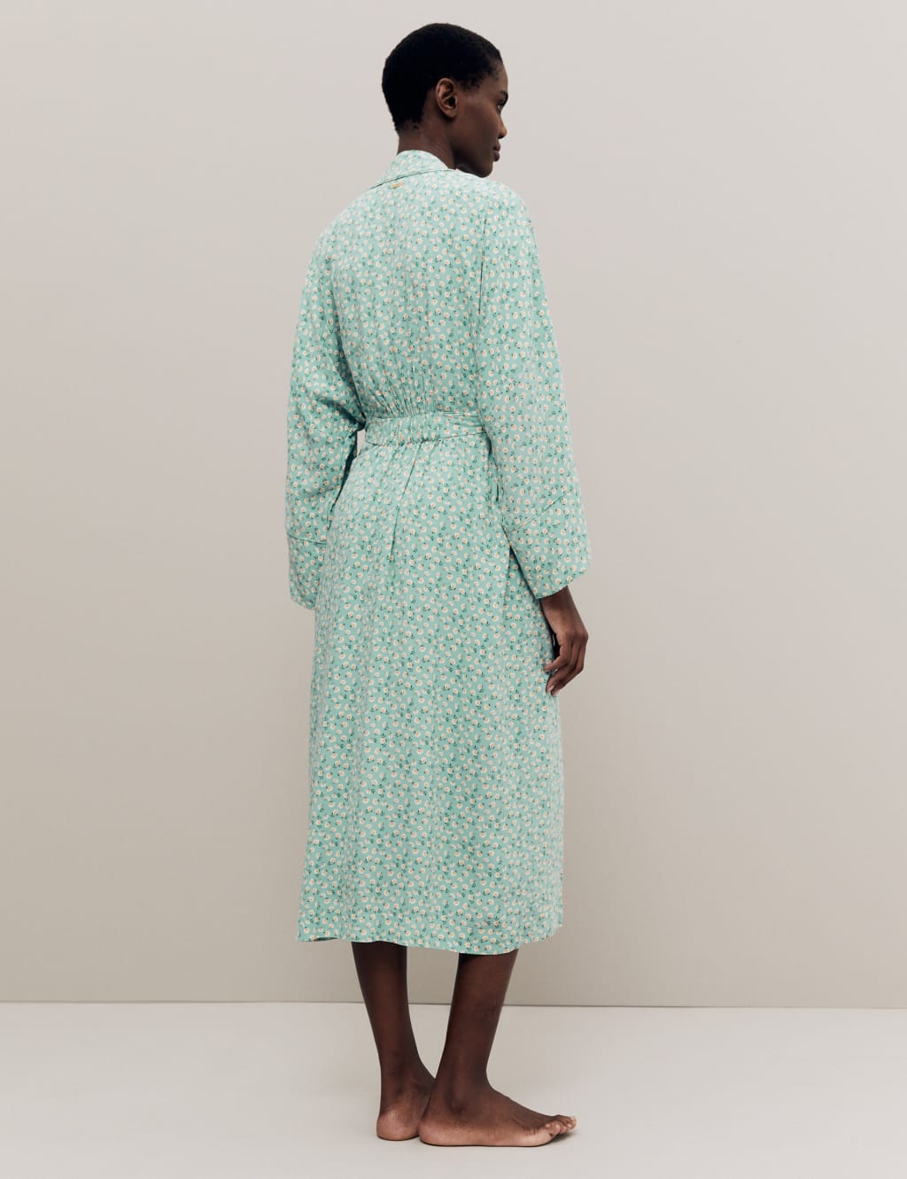 Floral Print Long Kimono Robe image 4