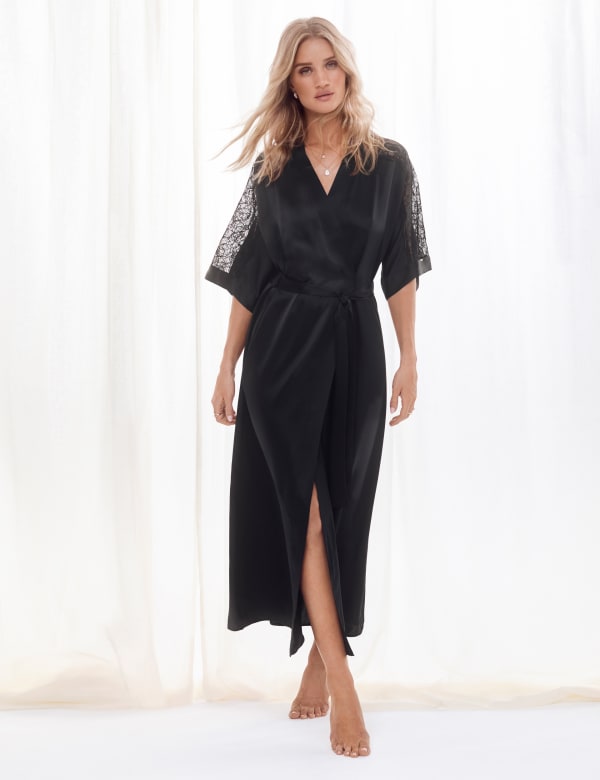 Silk & Lace Long Dressing Gown