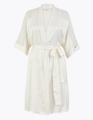 Silk Bridal Short Wrap Dressing Gown | ROSIE | M&S