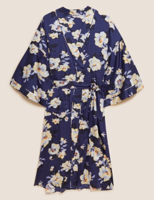 Satin Floral Long Wrap