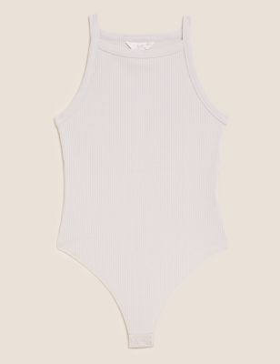 Rosie Womens Ribbed Lounge Bodysuit - XS - Pale Opaline, Pale Opaline