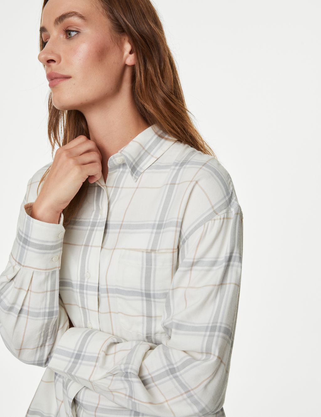 Cotton Rich Woven Checked Lounge Shirt image 3
