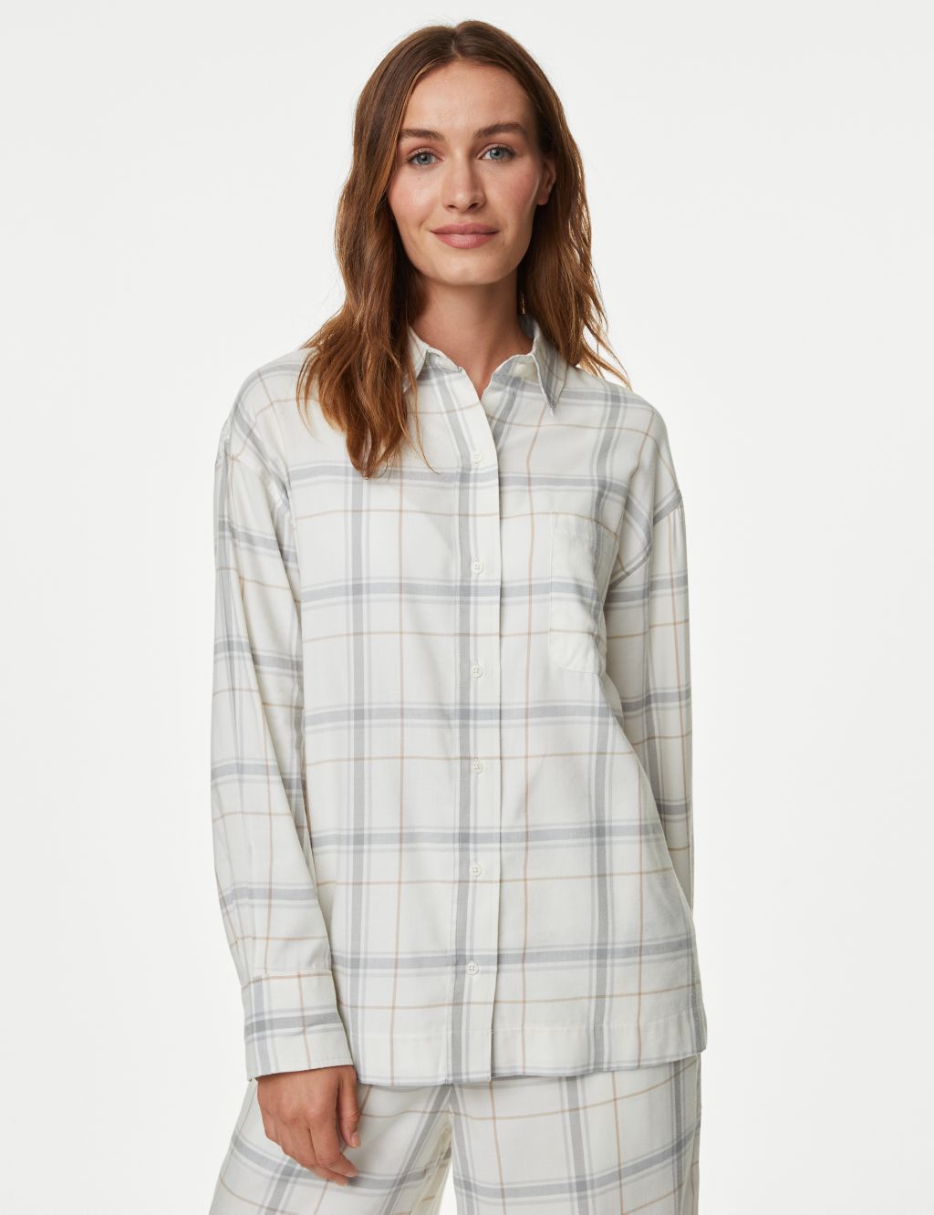 Cotton Rich Woven Checked Lounge Shirt image 7