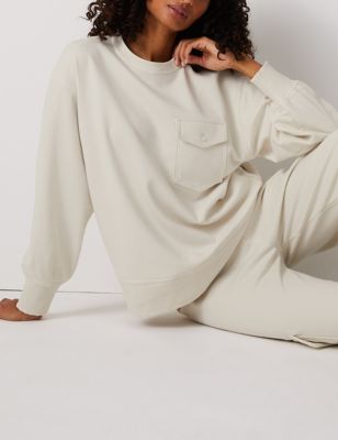 Rosie Womens Cotton Rich Lounge Sweatshirt - M - Ivory, Ivory