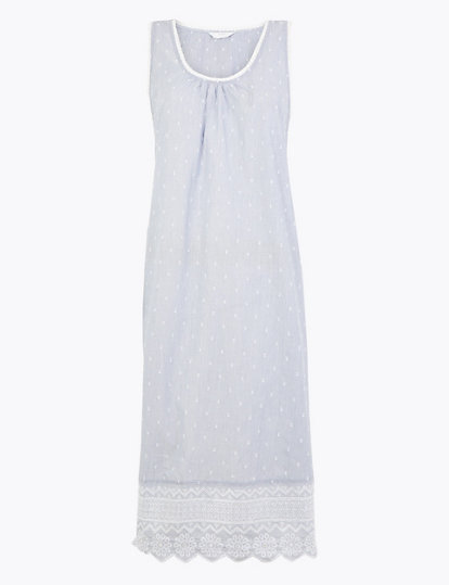 Pure Cotton Embroidered Nightdress
