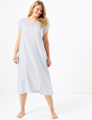 Spring Autumn Cotton Modal Nightdress Nightgown for Women Long Sleeve Loose  White Home Wear Sleepwear Sleepdress,Pink,XL : : Clothing, Shoes &  Accessories