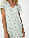Pure Cotton Floral Broderie Nightdress