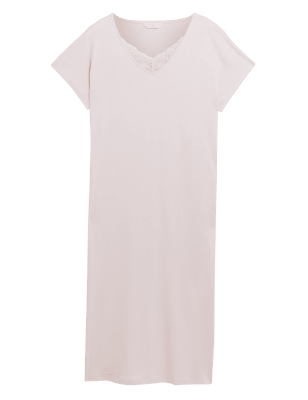 

Womens M&S Collection Cool Comfort™ Cotton Modal Long Nightdress - Soft Pink, Soft Pink