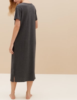 

Womens M&S Collection 2er-Pack Nachthemden aus Baumwolle und Modal mit Cool Comfort™ - Charcoal Mix, Charcoal Mix