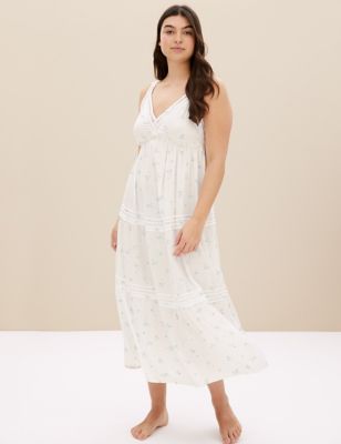 Floral Strappy Long Nightdress