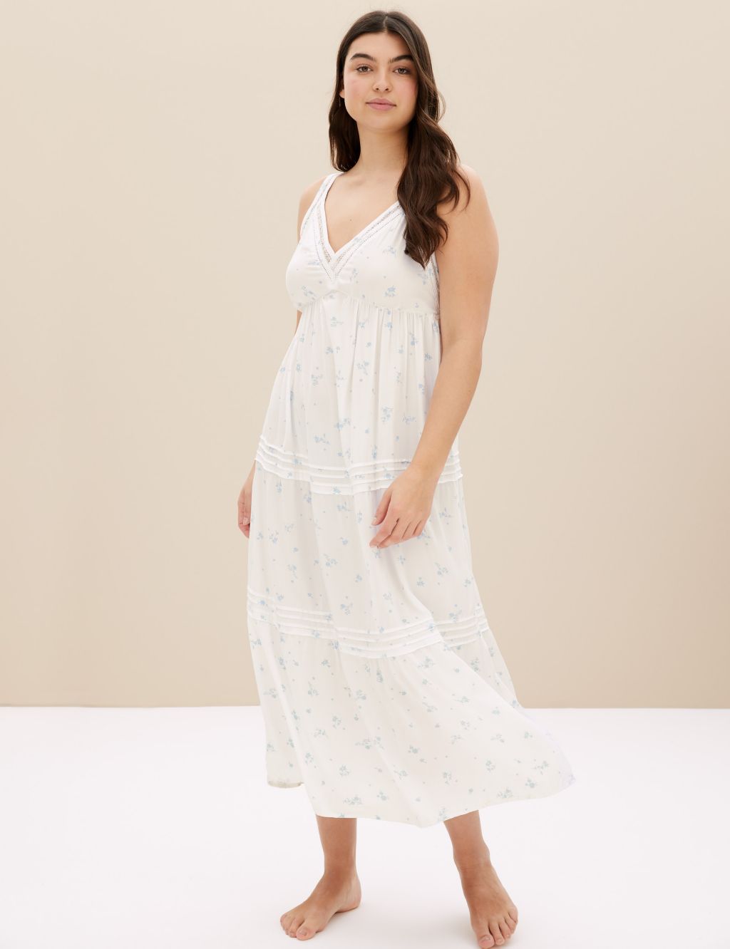 Floral Strappy Long Nightdress image 1