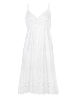 Pure Cotton Floral Embroidered Chemise with Cool Comfort™ Technology ...