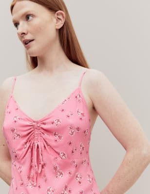 

Womens M&S X GHOST Floral Print Chemise - Pink Mix, Pink Mix