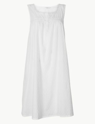 Pure Cotton Dobby Short Nightdress | M&S Collection | M&S